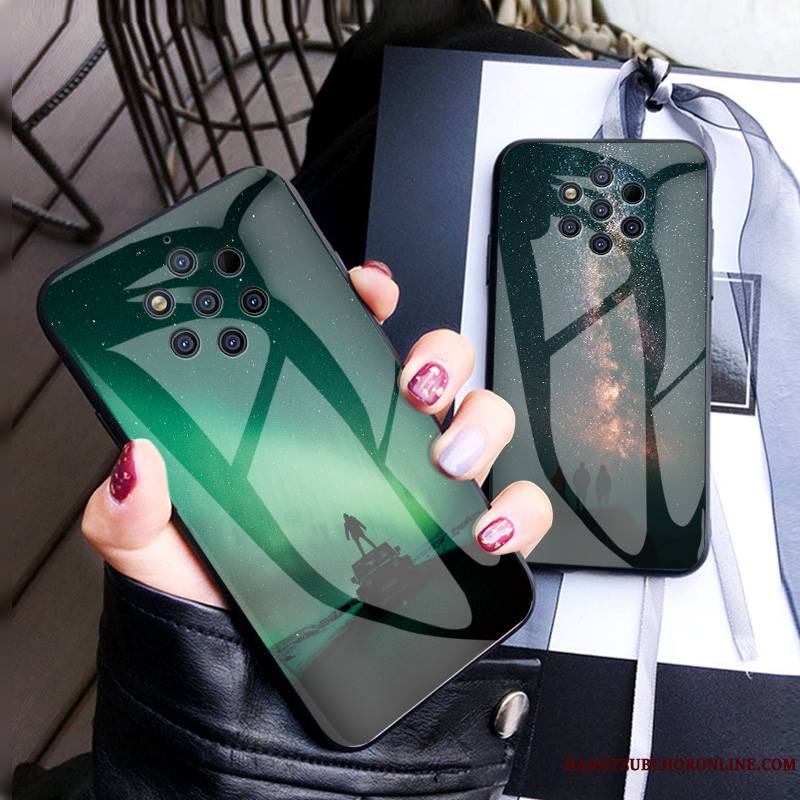 Nokia 9 Pureview Verre Tout Compris Personnalité Étui Protection Vert Coque De Téléphone