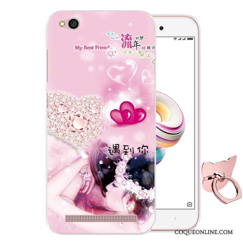 Redmi 5a Dessin Animé Rose Petit Coque Protection Peinture Fluide Doux