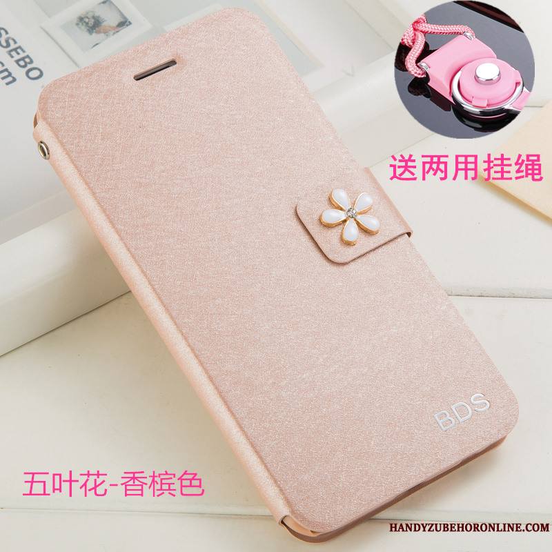 Redmi 7 Support Rouge Rose Coque De Téléphone Petit Protection Étui En Cuir