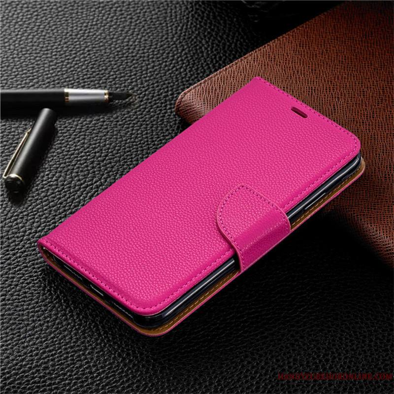 Redmi 7 Étui En Cuir Coque Portefeuille Petit Protection Rouge Housse