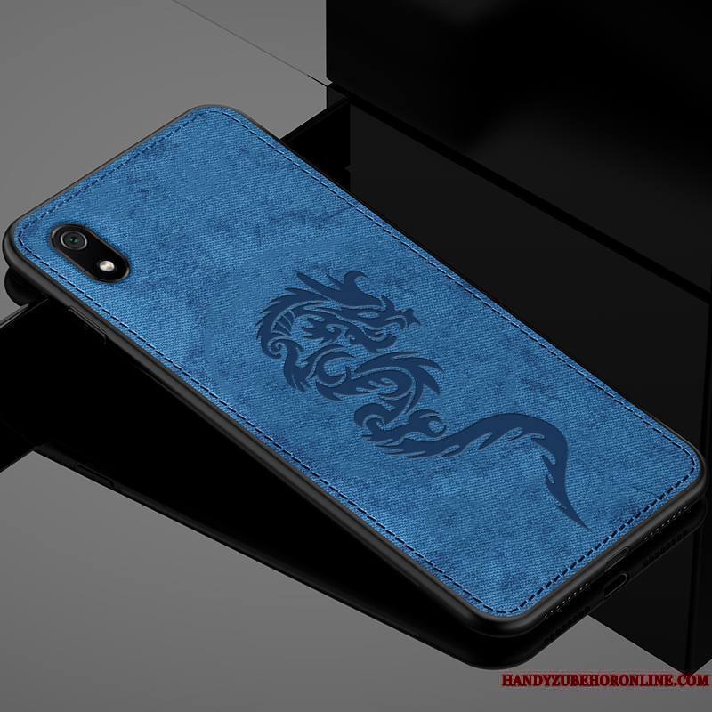 Redmi 7a Bleu Tendance Modèle Fleurie Étui Couvercle Arrière Silicone Coque