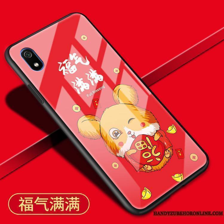 Redmi 7a Coque De Téléphone Silicone Tout Compris Fluide Doux Personnalité Nouveau Rouge