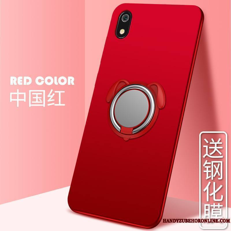 Redmi 7a Coque Tout Compris Protection Anneau Silicone À Bord Support Magnétisme