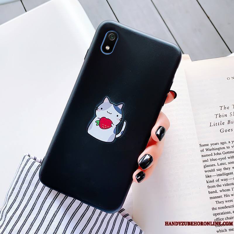 Redmi 7a Dessin Animé Coque De Téléphone Incassable Délavé En Daim Très Mince Protection Bordure