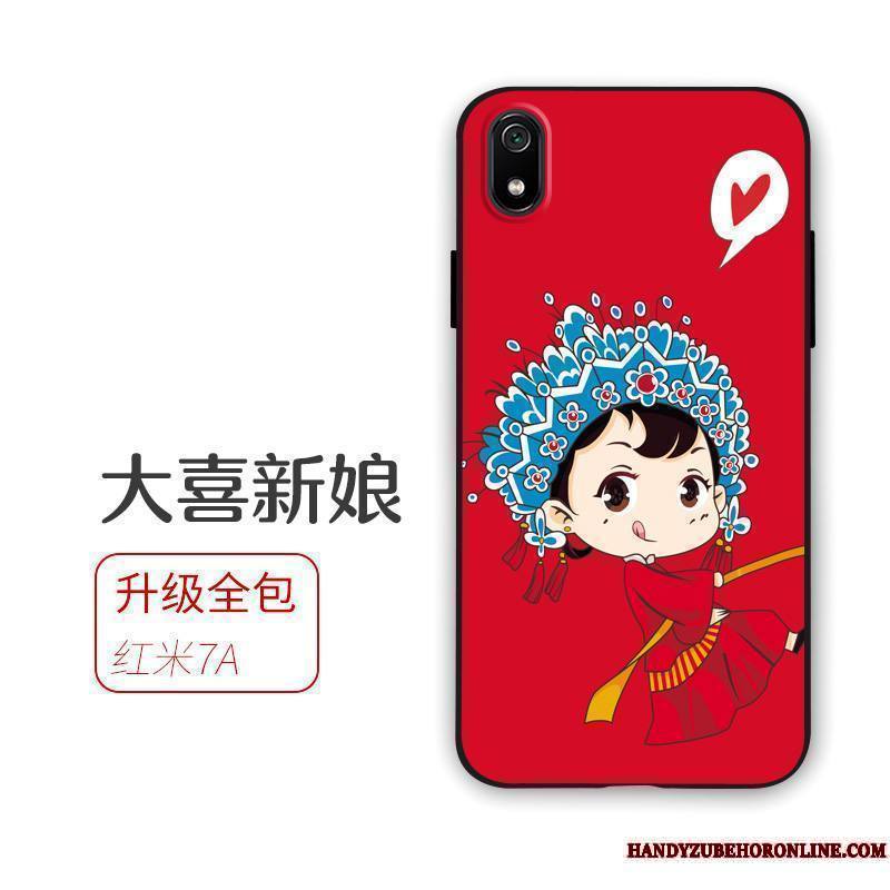 Redmi 7a Rouge Fluide Doux Étui Amoureux Coque De Téléphone Incassable