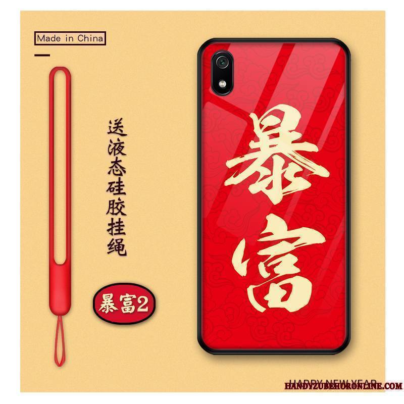 Redmi 7a Téléphone Portable Protection Coque De Téléphone Étui Verre Dessin Animé Richesse