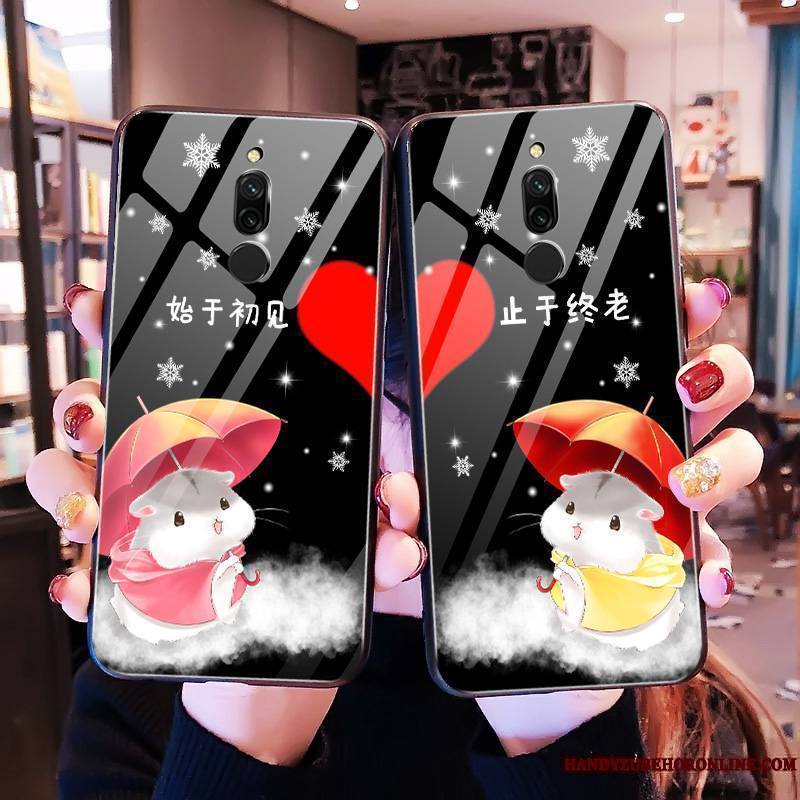 Redmi 8 Coque Dessin Animé Rouge Noir Difficile Protection Tendance Rat