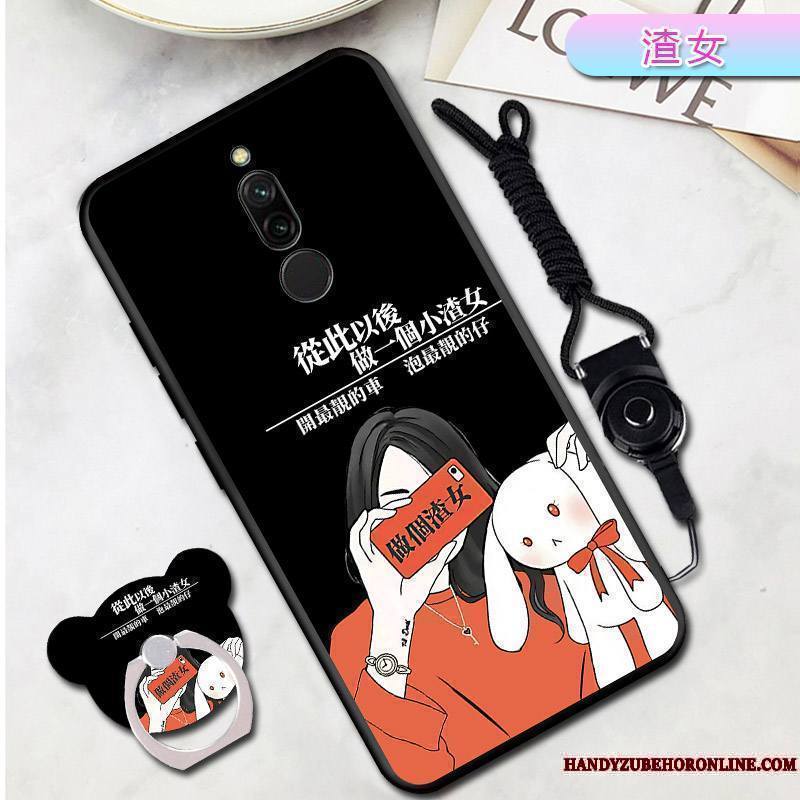 Redmi 8 Noir Créatif Rouge Support Coque Personnalité Tendance