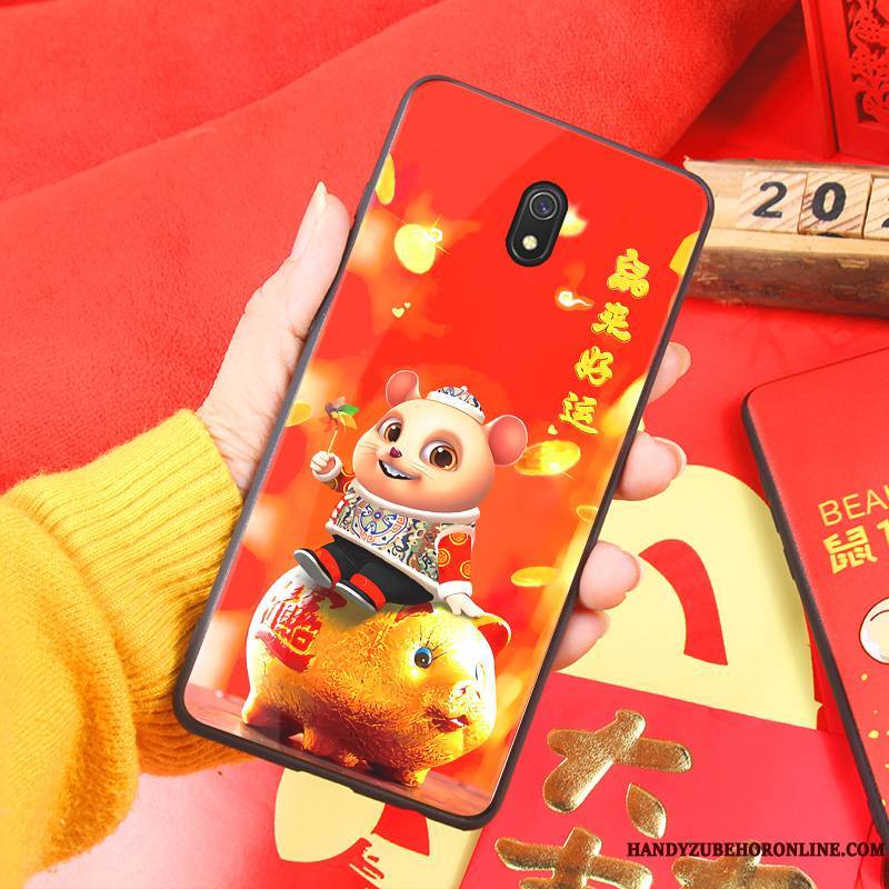 Redmi 8a Coque Silicone Étui Tout Compris Tempérer Petit Rat Ornements Suspendus