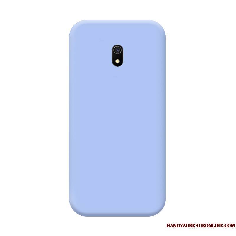 Redmi 8a Protection Coque De Téléphone Tempérer Bleu Silicone Rouge Couleur Unie