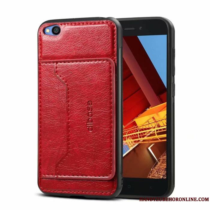 Redmi Go Coque De Téléphone Rouge Étui Protection Modèle Fleurie Cuir Placage