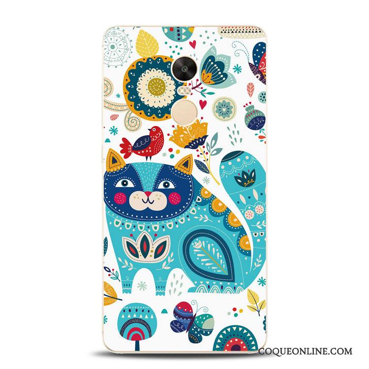 Redmi Note 4x Fleurs Bleu Coque De Téléphone Silicone Support Lion Fluide Doux