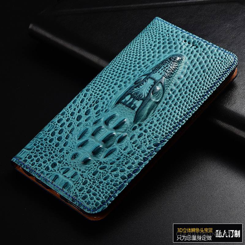 Redmi Note 4x Housse Bleu Coque Cuir Véritable Téléphone Portable Étui En Cuir Rouge