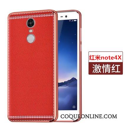 Redmi Note 4x Étui En Cuir Protection Fluide Doux Nouveau Rouge Coque Incassable