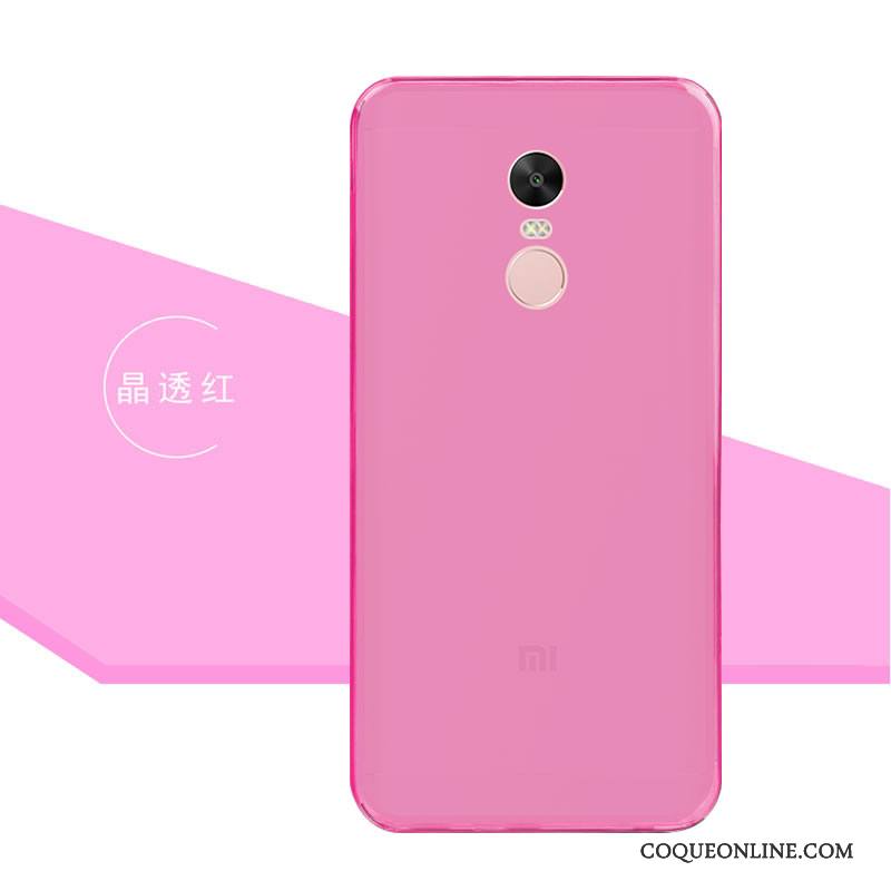 Redmi Note 5 Coque Couleur Étui Incassable Protection Rose Transparent Fluide Doux