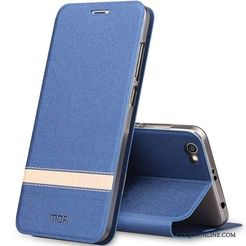 Redmi Note 5 Incassable Haute Coque De Téléphone Étui En Cuir Bleu Housse Rouge