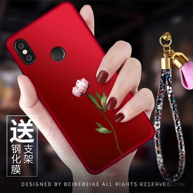 Redmi Note 5 Pro Coque Silicone Étui Tendance Rouge Délavé En Daim Nouveau Téléphone Portable