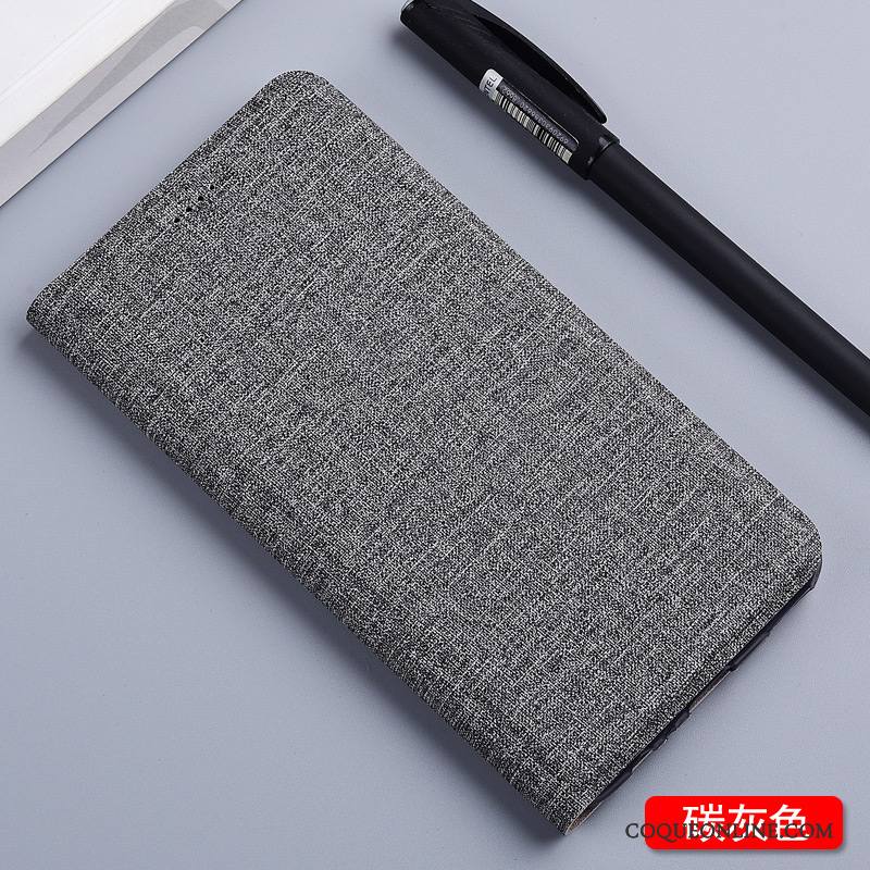 Redmi Note 5 Étui Housse Protection Lin Téléphone Portable Coque De Téléphone Gris