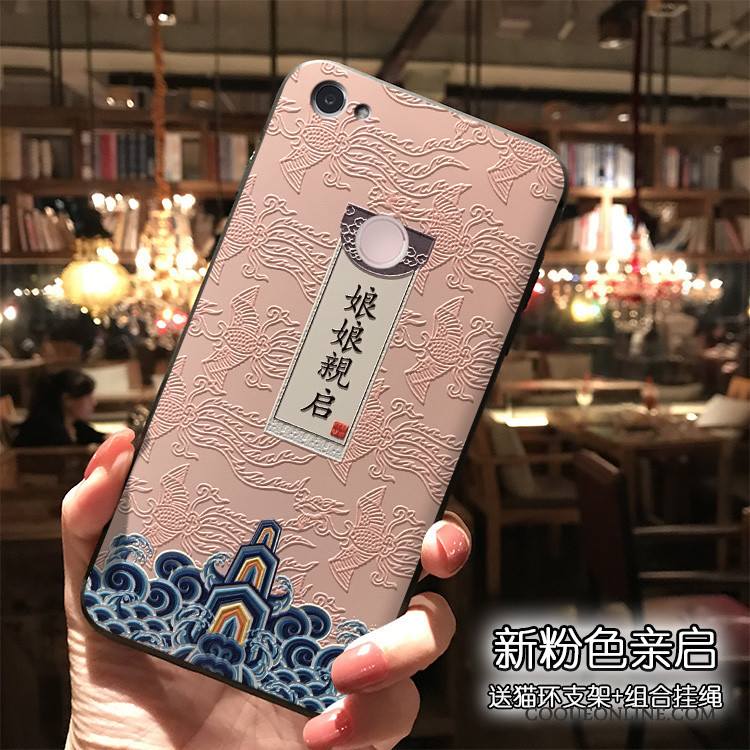 Redmi Note 5a Coque Style Chinois Personnalité Étui Rose Rouge Tendance