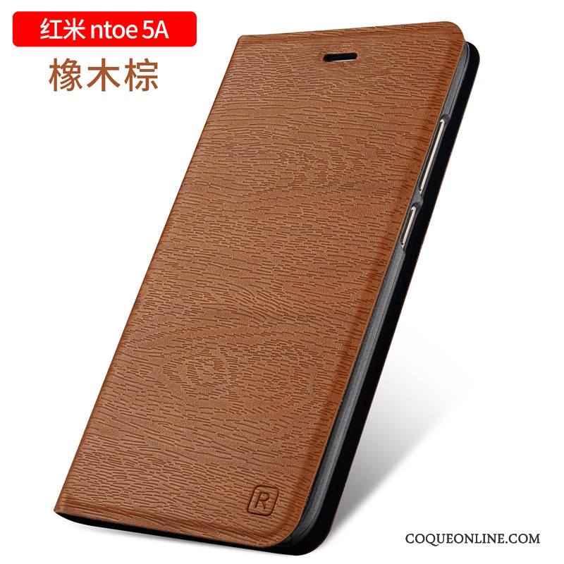 Redmi Note 5a Étui En Cuir Clamshell Incassable Coque De Téléphone Protection Rouge