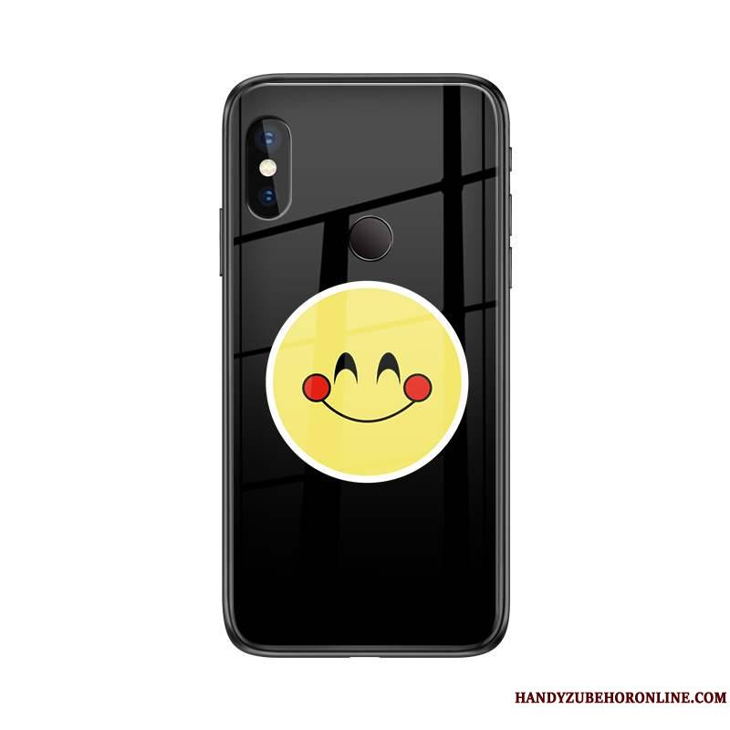 Redmi Note 6 Pro Noir Coque De Téléphone Verre Trempé Petit Rouge Souriant