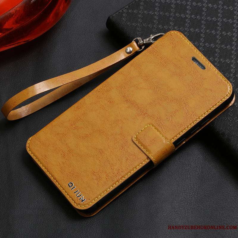 Redmi Note 7 Coque Étui En Cuir Jaune Rouge Incassable Clamshell Fluide Doux Tout Compris