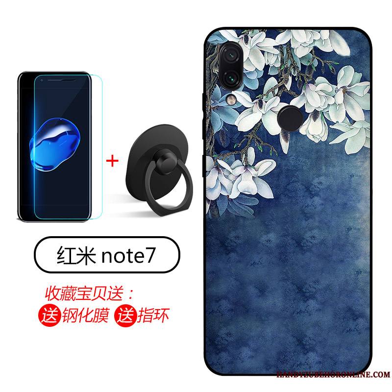Redmi Note 7 Coque Étui Incassable Silicone Fluide Doux Bleu Protection
