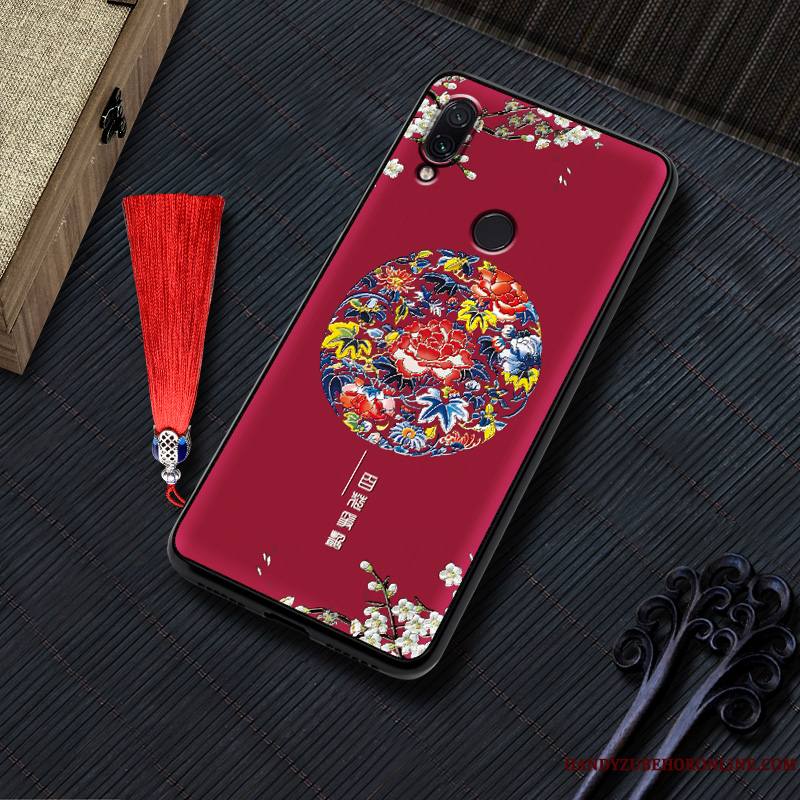 Redmi Note 7 Incassable Gaufrage Petit Fluide Doux Nouveau Coque De Téléphone Style Chinois