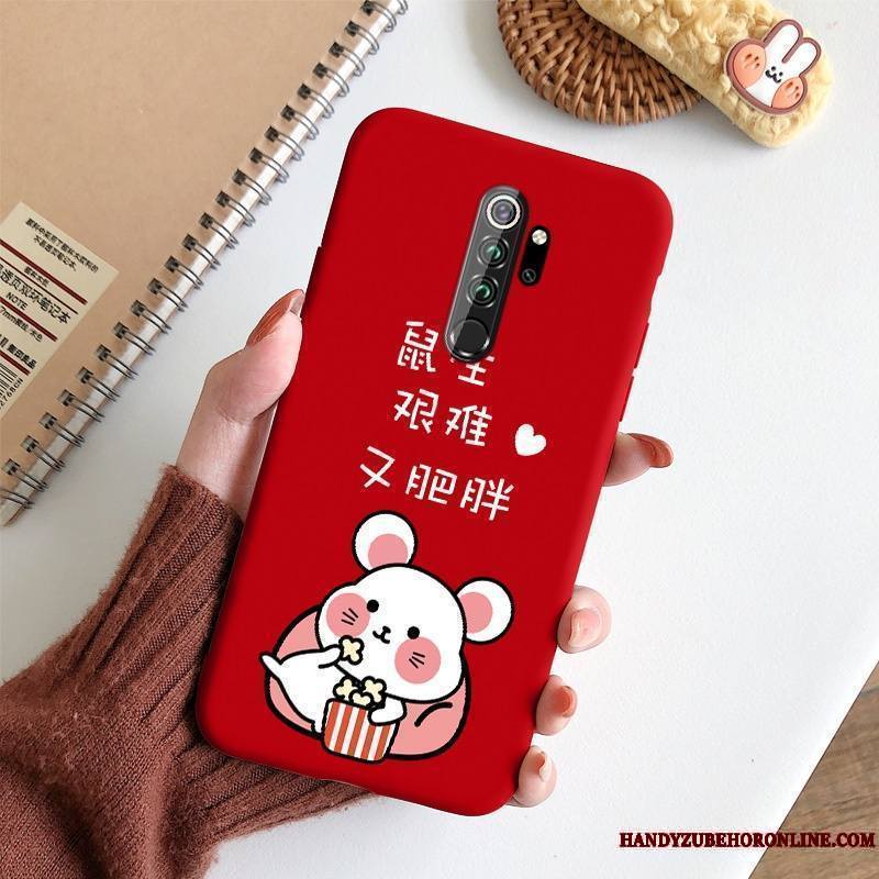 Redmi Note 8 Pro Coque Nouveau Petit Fleur Fluide Doux Très Mince Délavé En Daim Silicone