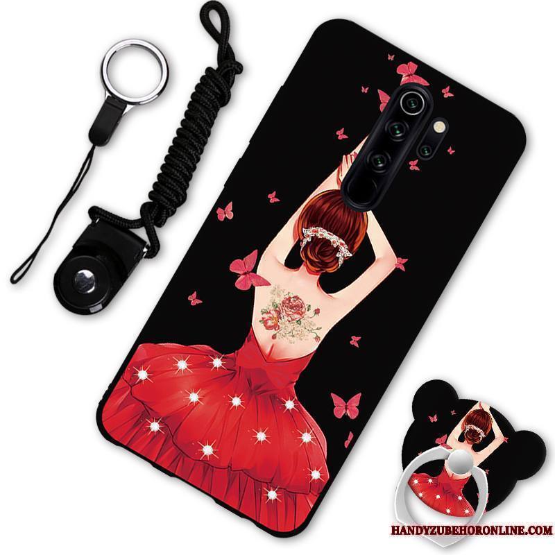 Redmi Note 8 Pro Dessin Animé Coque De Téléphone Support Amoureux Rouge Incassable Ornements Suspendus