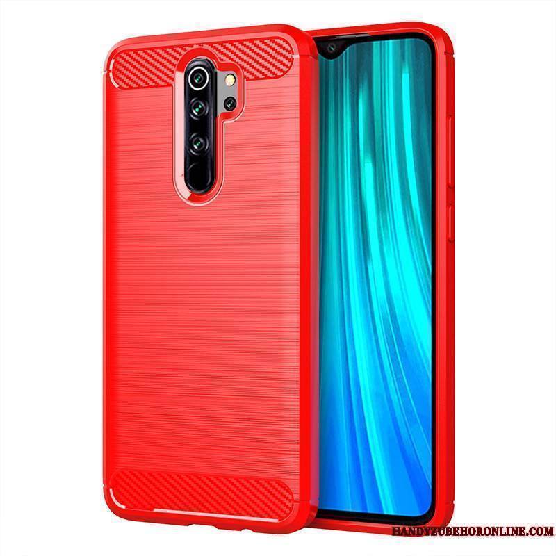 Redmi Note 8 Pro Fluide Doux Étui Business Coque De Téléphone Protection Rouge Couvercle Arrière