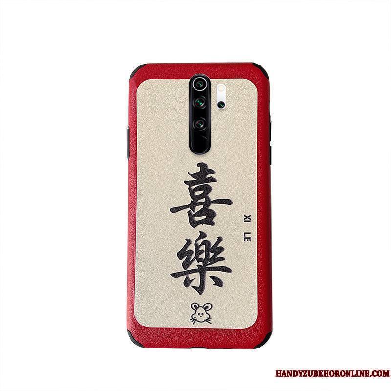 Redmi Note 8 Pro Gaufrage Tout Compris Tempérer Protection Membrane Rouge Coque