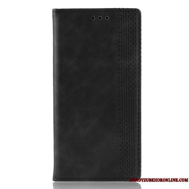 Redmi Note 8 Pro Petit Bovins Noir Rouge Cuir Magnétisme Coque De Téléphone