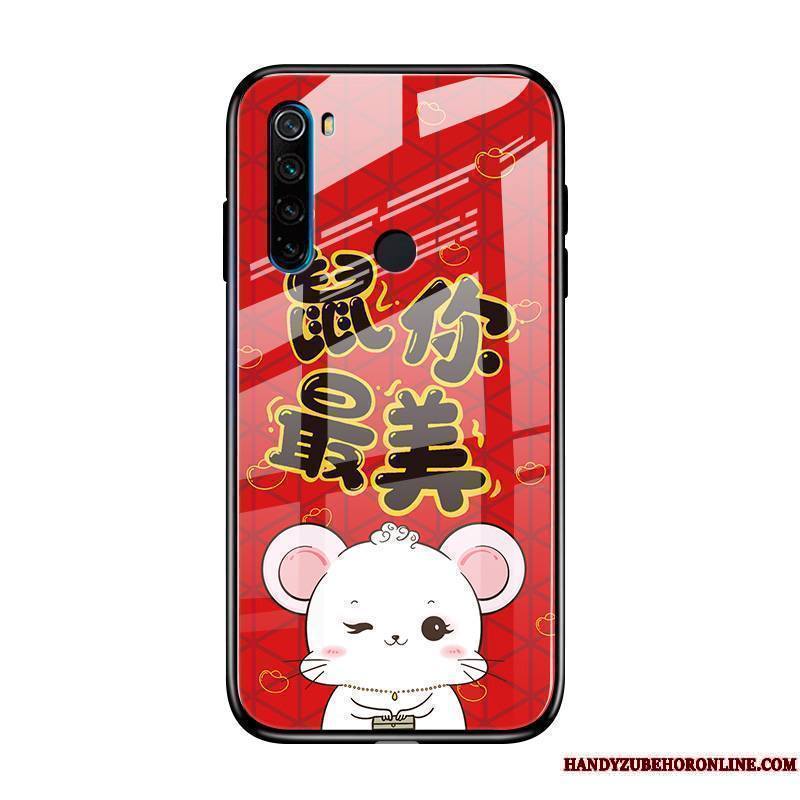 Redmi Note 8t Coque Verre Rat Nouveau Rouge Amoureux Dessin Animé