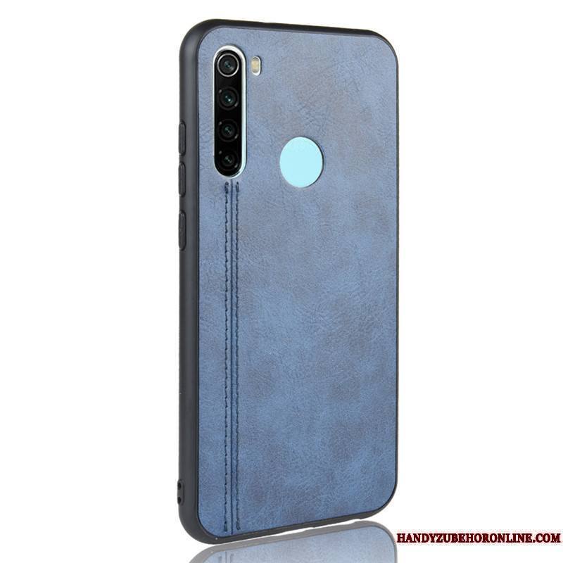 Redmi Note 8t Cuir Bleu Difficile Coque Protection Rouge Petit