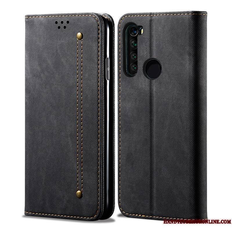 Redmi Note 8t Incassable Étui En Cuir Rouge Coque De Téléphone Mode Business Protection