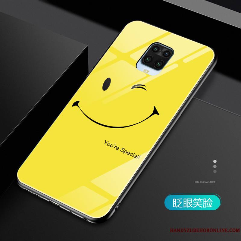 Redmi Note 9 Pro Souriant Petit Incassable Jaune Coque Personnalité Rouge