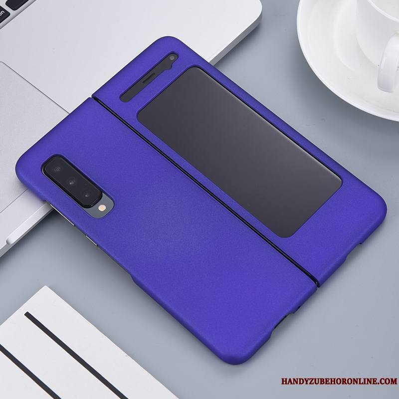 Samsung Fold Business Coque De Téléphone Luxe Délavé En Daim Violet Tout Compris Étui