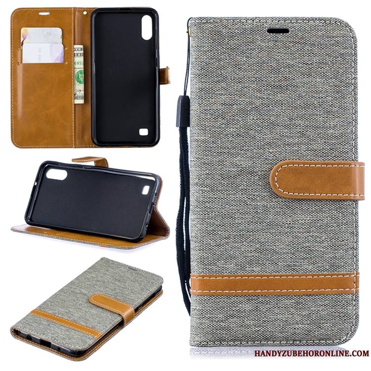 Samsung Galaxy A10 Coque De Téléphone En Denim Personnalité Créatif Étui En Cuir Fluide Doux Étoile