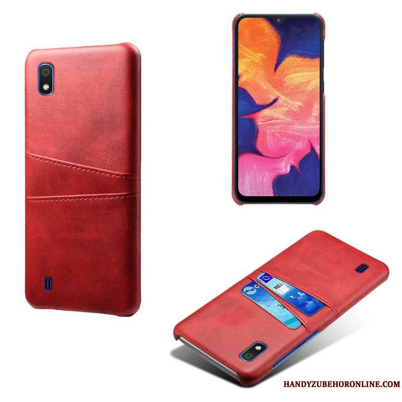 Samsung Galaxy A10 Coque De Téléphone Rouge Nouveau Étoile Carte Étui Étui En Cuir