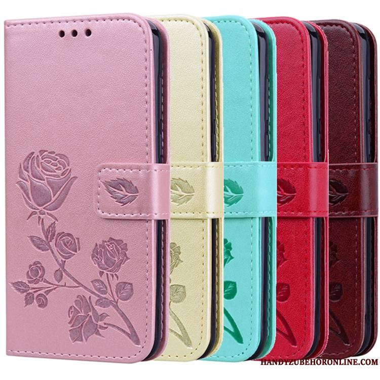 Samsung Galaxy A10 Étui En Cuir Coque Étoile Téléphone Portable Portefeuille Fluide Doux Rose