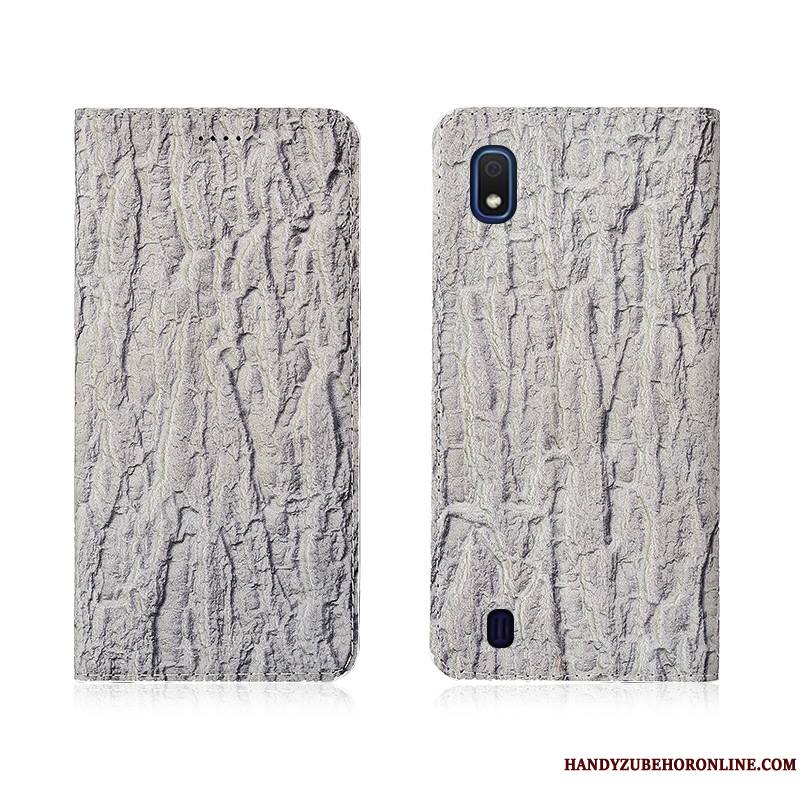 Samsung Galaxy A10 Étui En Cuir Nouveau Gris Coque Protection De Téléphone Incassable