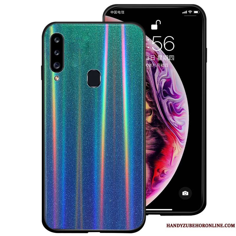 Samsung Galaxy A20s Coque Étoile Bleu Personnalité Rose Dégradé Violet Vert