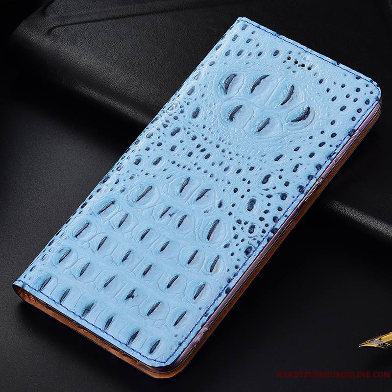 Samsung Galaxy A20s Crocodile Incassable Bleu Coque De Téléphone Étui Modèle Fleurie Étoile