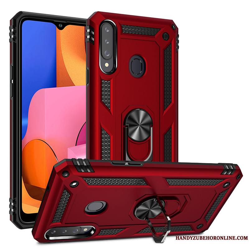 Samsung Galaxy A20s Invisible À Bord Étoile Coque De Téléphone Anneau Rouge Magnétisme