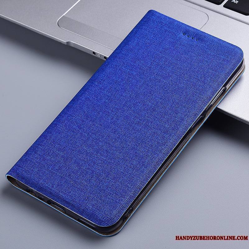 Samsung Galaxy A21s Étui En Cuir Bleu Incassable Étoile Lin Protection Coque De Téléphone