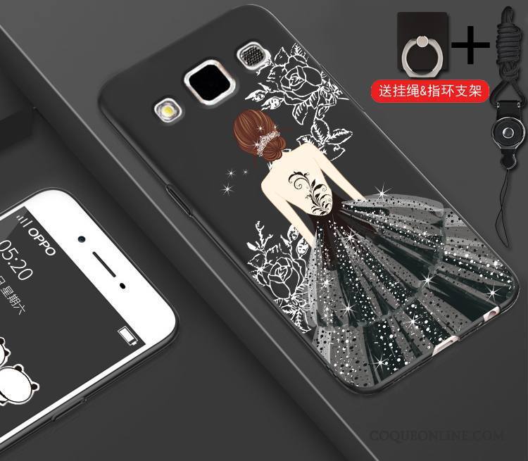 Samsung Galaxy A3 2015 Charmant Tendance Coque Silicone Noir De Téléphone Étoile
