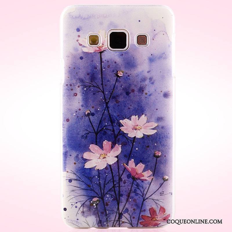 Samsung Galaxy A3 2015 Coque Étoile Étui Peinture Délavé En Daim Protection Violet