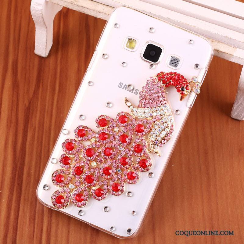 Samsung Galaxy A3 2015 Protection Incassable Strass Coque De Téléphone Étoile Étui Rouge