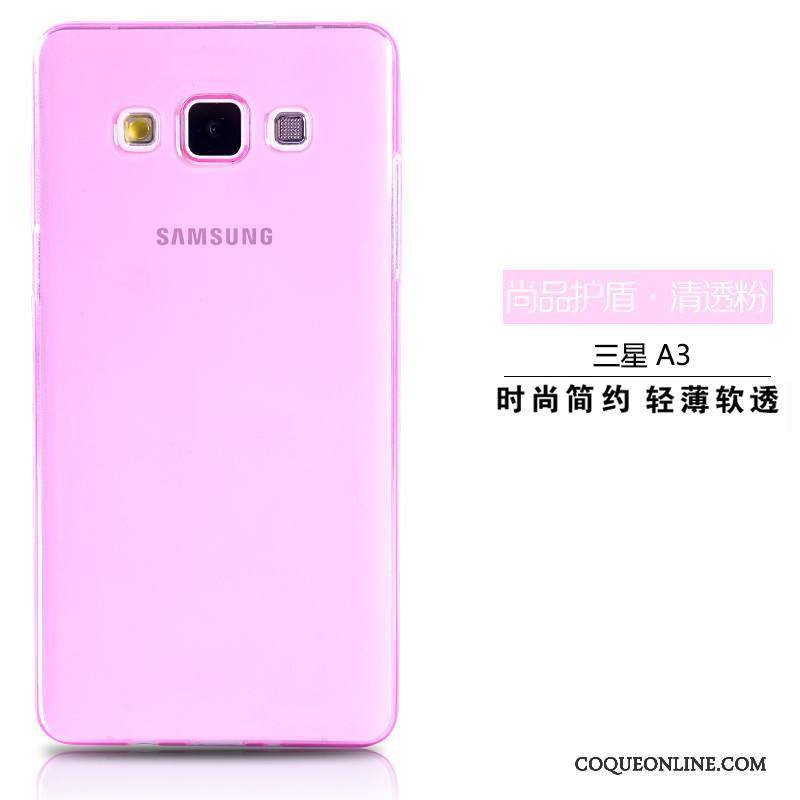 Samsung Galaxy A3 2015 Étoile Coque Étui Silicone Téléphone Portable Transparent Rose